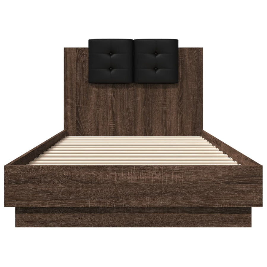 Bedframe Met Hoofdeinde Bewerkt Hout Bruineikenkleur 100X200 Cm