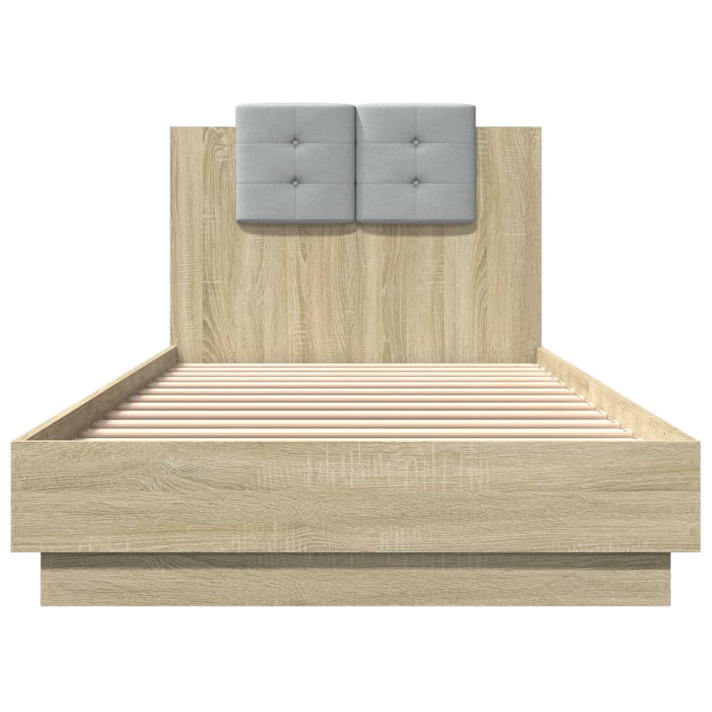 Bedframe met hoofdeinde bewerkt hout sonoma eiken 100x200 cm