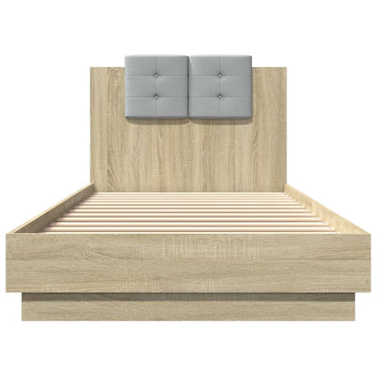 Bedframe met hoofdeinde bewerkt hout sonoma eiken 100x200 cm