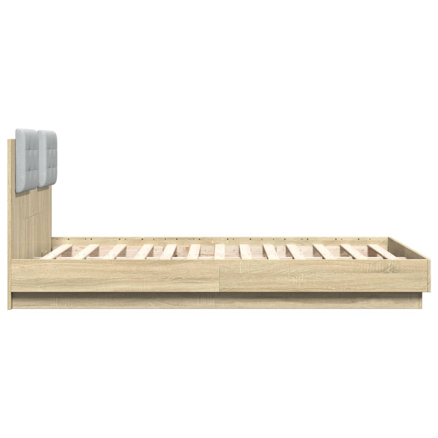 Bedframe met hoofdeinde bewerkt hout sonoma eiken 140x190 cm