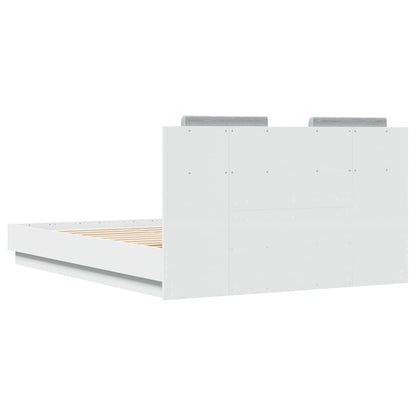 Bedframe Met Hoofdeinde Bewerkt Hout Wit 135X190 Cm