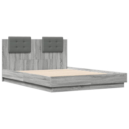 Bedframe met hoofdeinde grijs sonoma eiken 120x190 cm