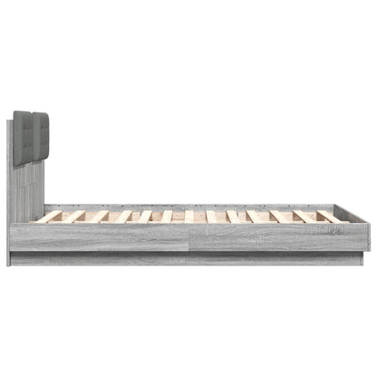 Bedframe met hoofdeinde grijs sonoma eiken 120x190 cm