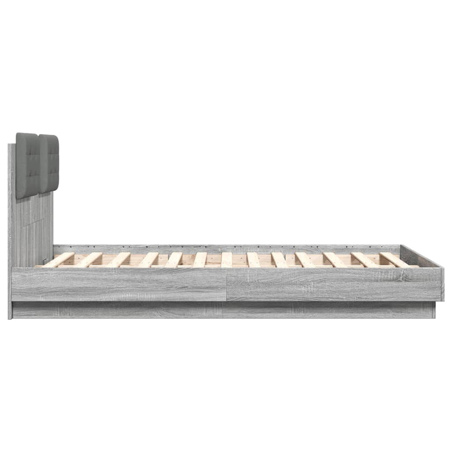 Bedframe met hoofdeinde grijs sonoma eiken 120x190 cm