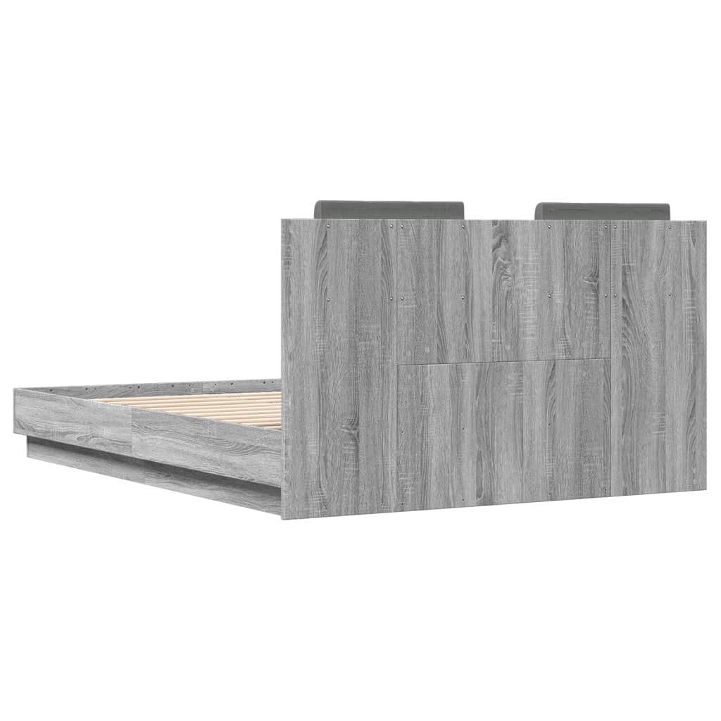 Bedframe met hoofdeinde grijs sonoma eiken 120x190 cm