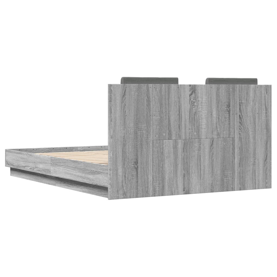 Bedframe met hoofdeinde grijs sonoma eiken 120x190 cm