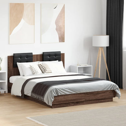 Bedframe met hoofdeinde bruin eikenkleurig 120x190 cm