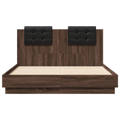 Bedframe met hoofdeinde bruin eikenkleurig 120x190 cm
