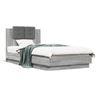 Bed frame with headboard engineered wood grey Sonoma 90x190 cm