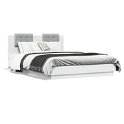 Bedframe 150x200 cm wit met LED hoofdeinde