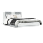 Bedframe 120x200 cm wit met LED hoofdeinde
