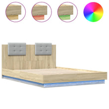 Bedframe Met Hoofdbord En Led Sonoma Eikenkleurig 120X200 Cm
