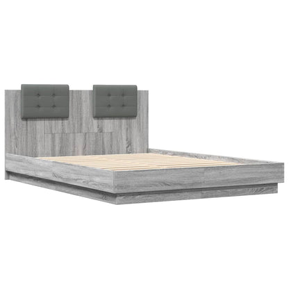 Bedframe Met Hoofdbord En Led Grijs Sonoma Eiken 120X200 Cm