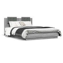 Bedframe Met Hoofdbord En Led Grijs Sonoma Eiken 120X200 Cm