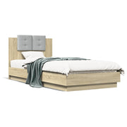 Bedframe 100x200 cm sonoma eiken met led hoofdbord