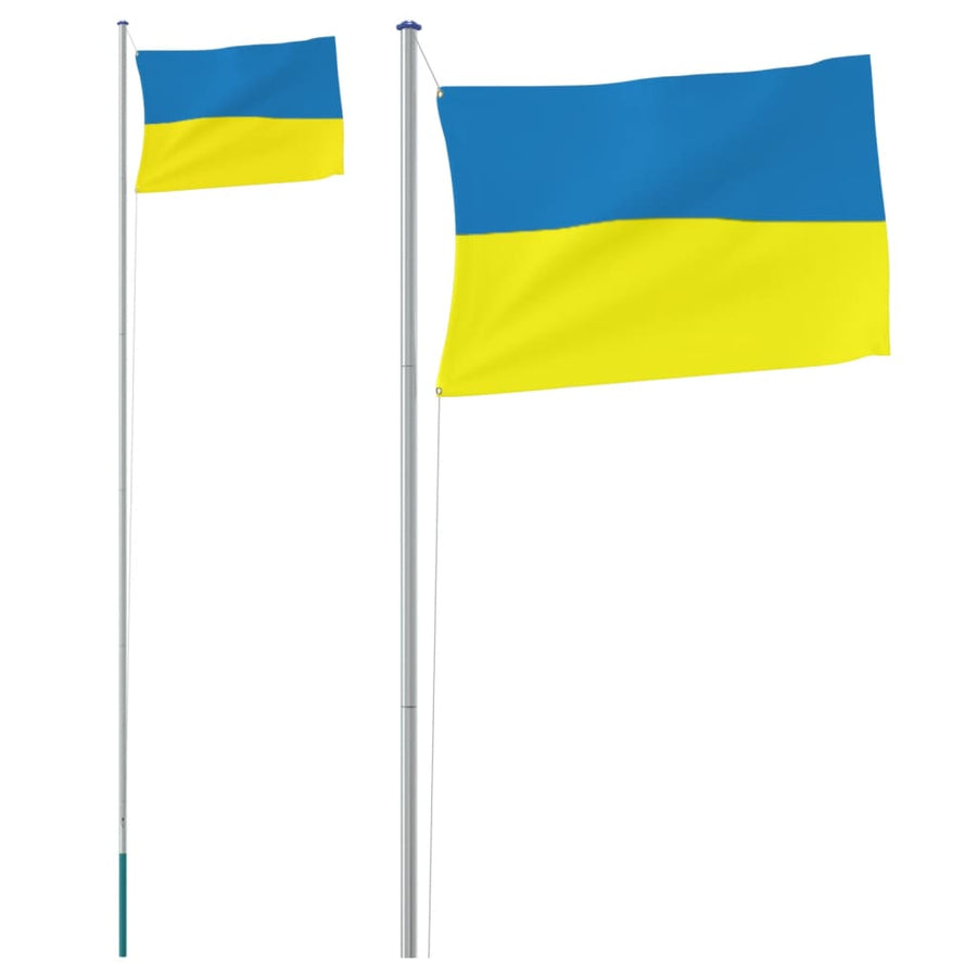 Vlag met vlaggenmast Oekraïne 6,23 m aluminium Sectioneel ukraine