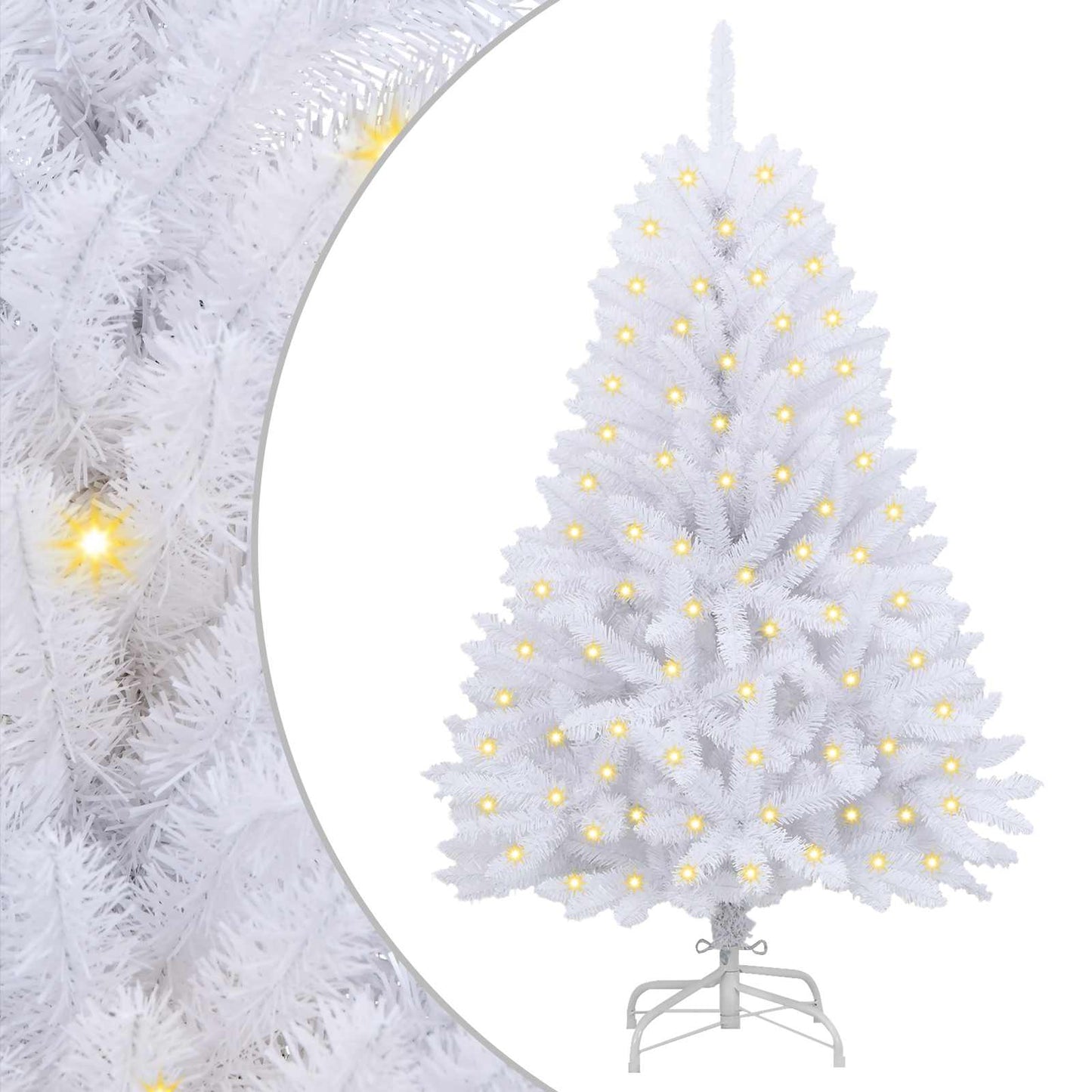 Kunstkerstboom Met 150 Led Pvc En Metaal Wit 120 cm Met LED's