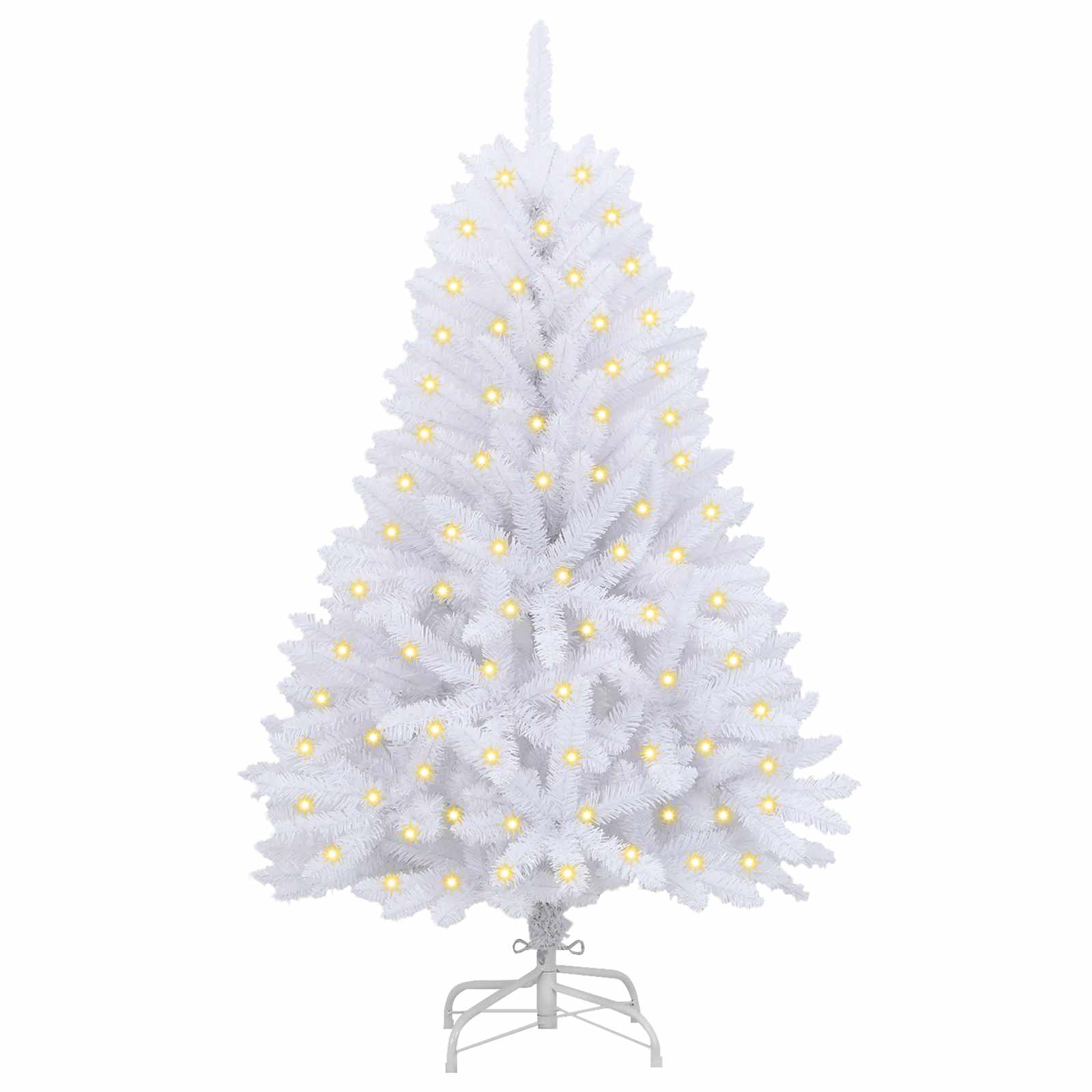 Kunstkerstboom Met 150 Led Pvc En Metaal Wit 120 cm Met LED's