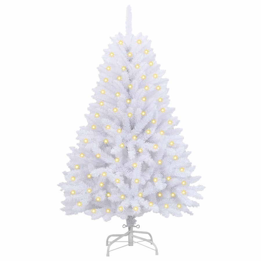 Kunstkerstboom Met 150 Led Pvc En Metaal Wit 120 cm Met LED's