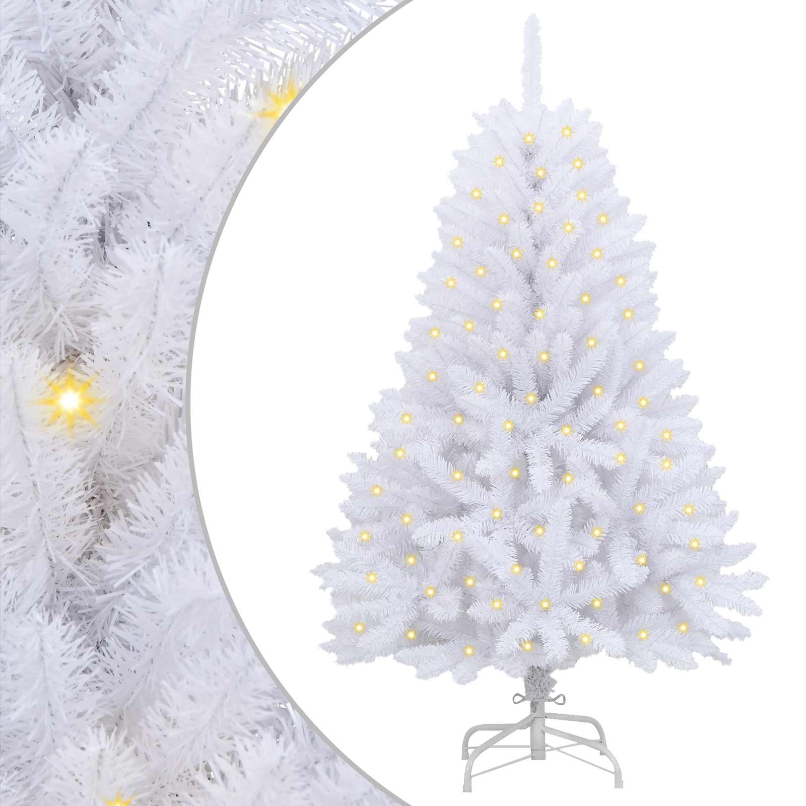 Kunstkerstboom Met 150 Led Pvc En Metaal Wit 150 cm Met LED's