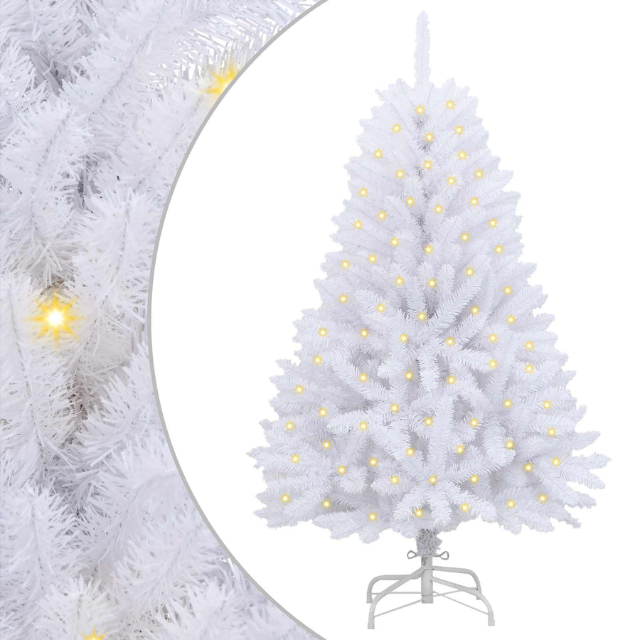 Kunstkerstboom Met 150 Led Pvc En Metaal Wit 150 cm Met LED's
