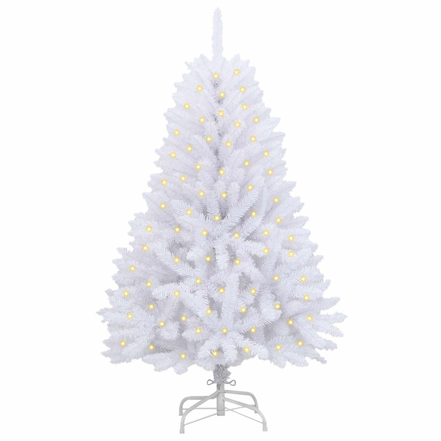 Kunstkerstboom Met 150 Led Pvc En Metaal Wit 150 cm Met LED's