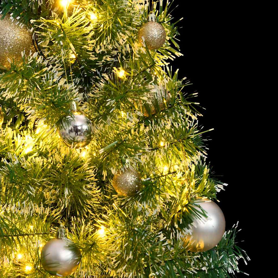 Kunstkerstboom Met 150 Led's Kerstballen En Sneeuw 1