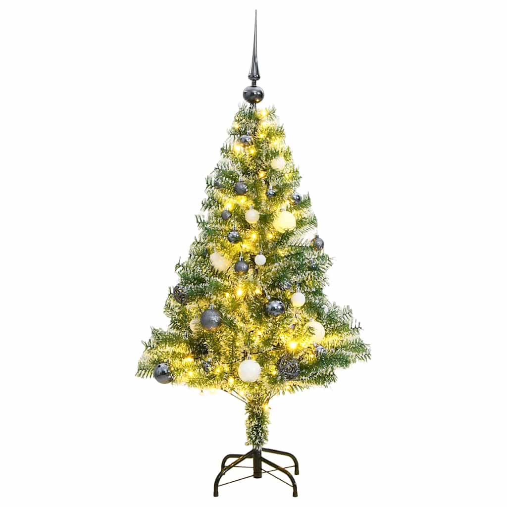 Kunstkerstboom Met 150 Led's Kerstballen En Sneeuw 1