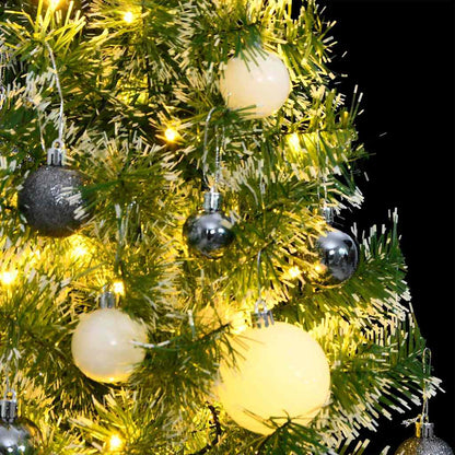 Kunstkerstboom Met 150 Led's Kerstballen En Sneeuw 1