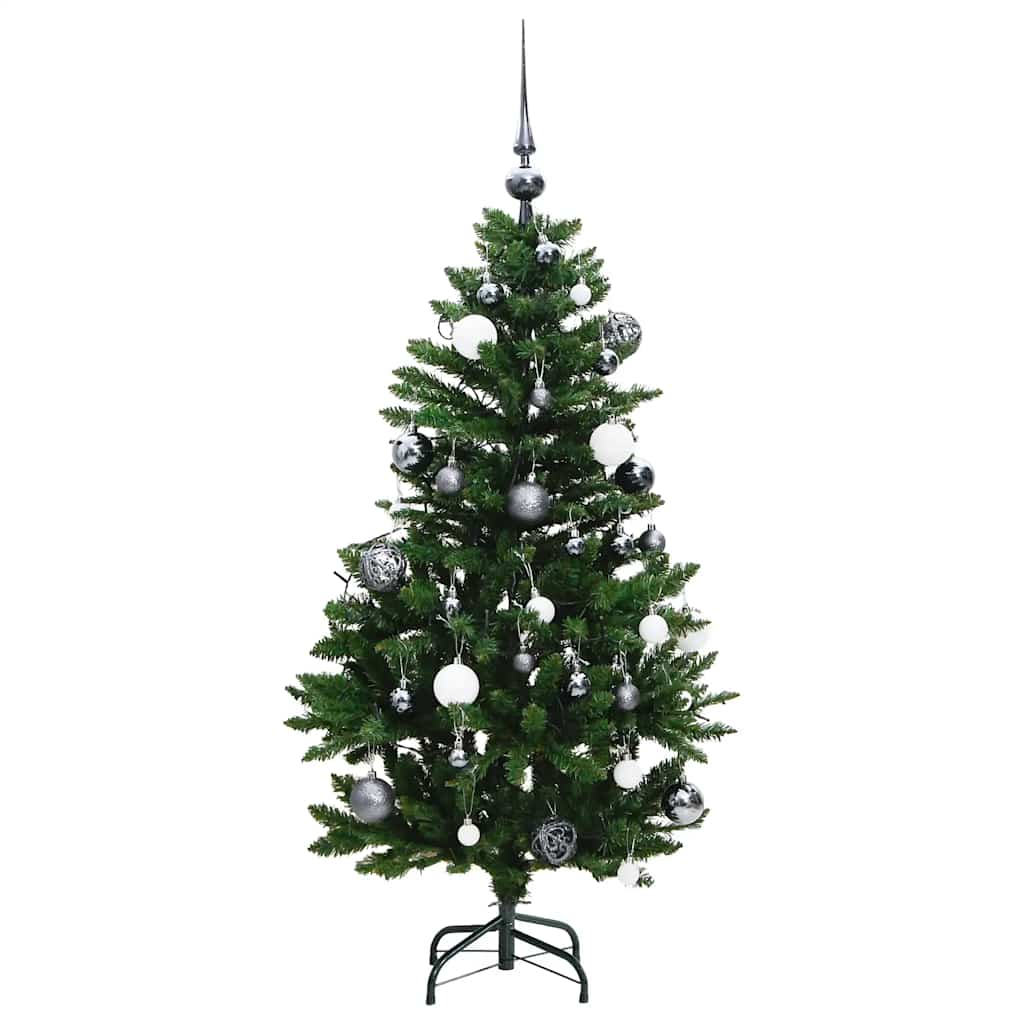 Kunstkerstboom Met Scharnieren 150 Led's En Kerstballen 150 cm Groen