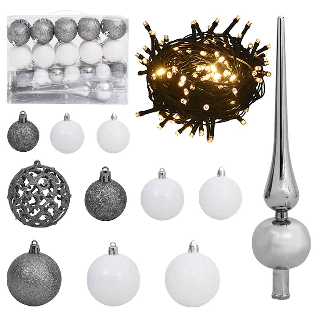 Kunstkerstboom Met Scharnieren 150 Led's En Kerstballen 150 cm Groen