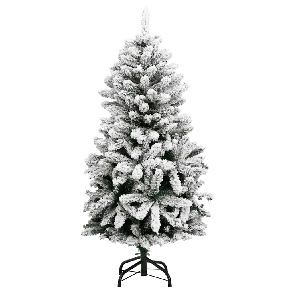 Kunstkerstboom Met Scharnieren 150 Led En Kerstballen 120 cm Groen en wit