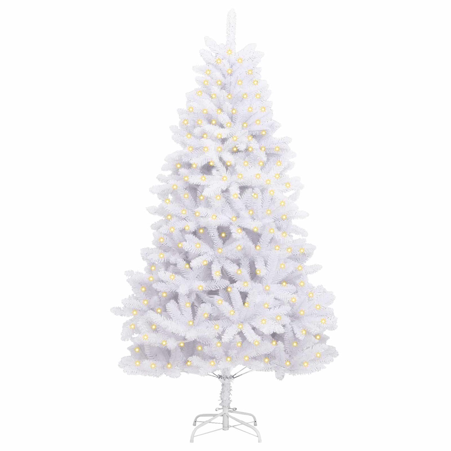 Kunstkerstboom Met 300 Led Pvc En Metaal Wit 180 cm Met LED's