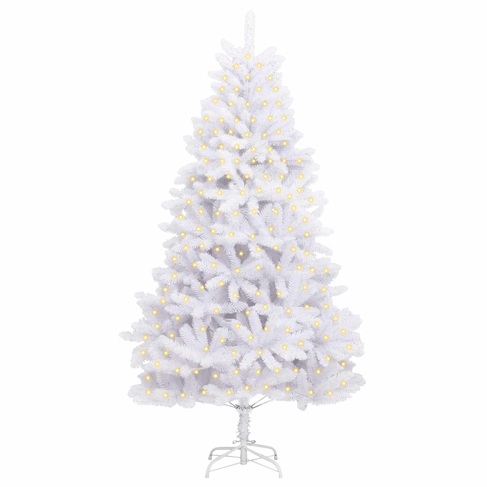Kunstkerstboom Met 300 Led Pvc En Metaal Wit 180 cm Met LED's