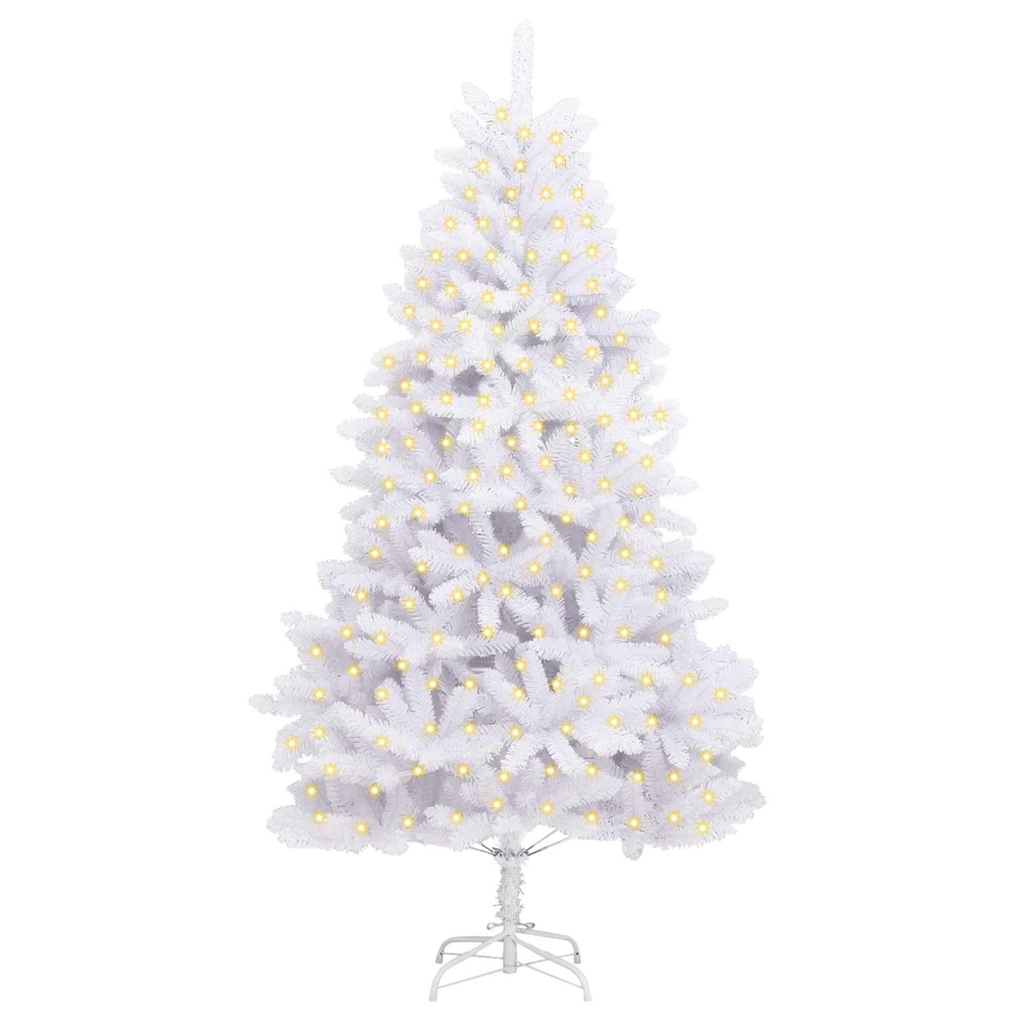 Kunstkerstboom Met 300 Led Pvc En Metaal Wit 210 cm Met LED's