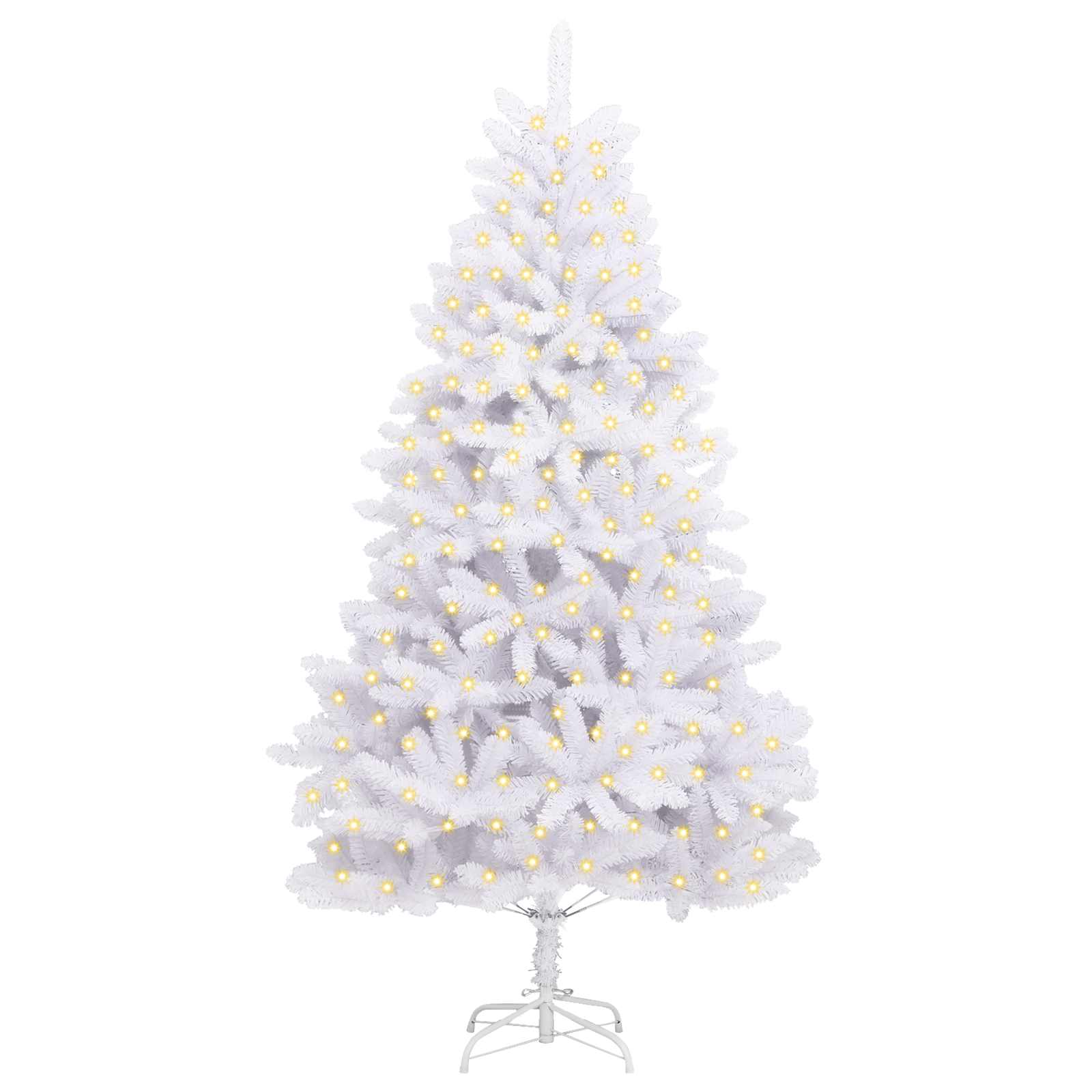 Kunstkerstboom Met 300 Led Pvc En Metaal Wit 210 cm Met LED's