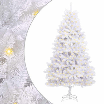 Kunstkerstboom Met 300 Led Pvc En Metaal Wit 240 cm Met LED's