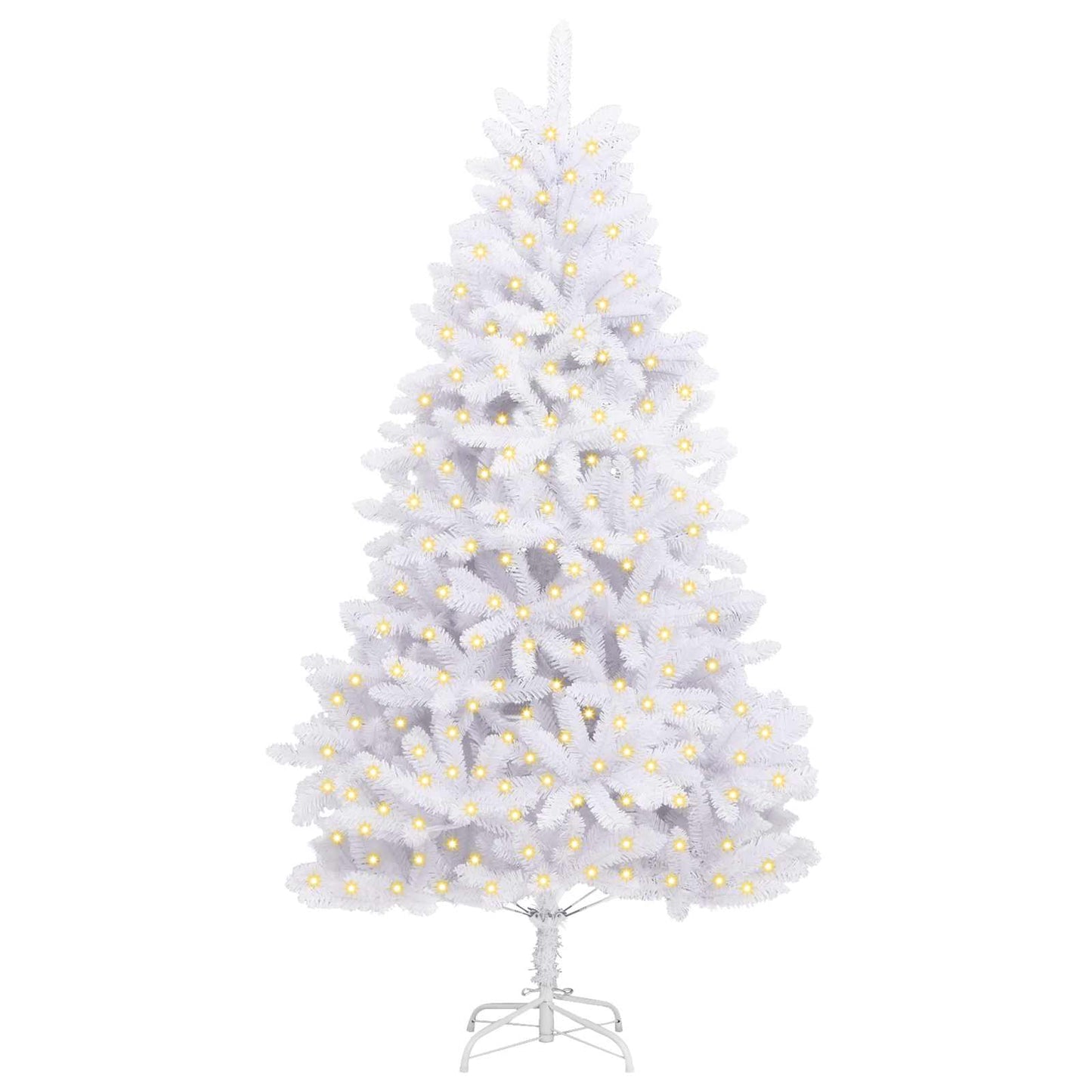 Kunstkerstboom Met 300 Led Pvc En Metaal Wit 240 cm Met LED's