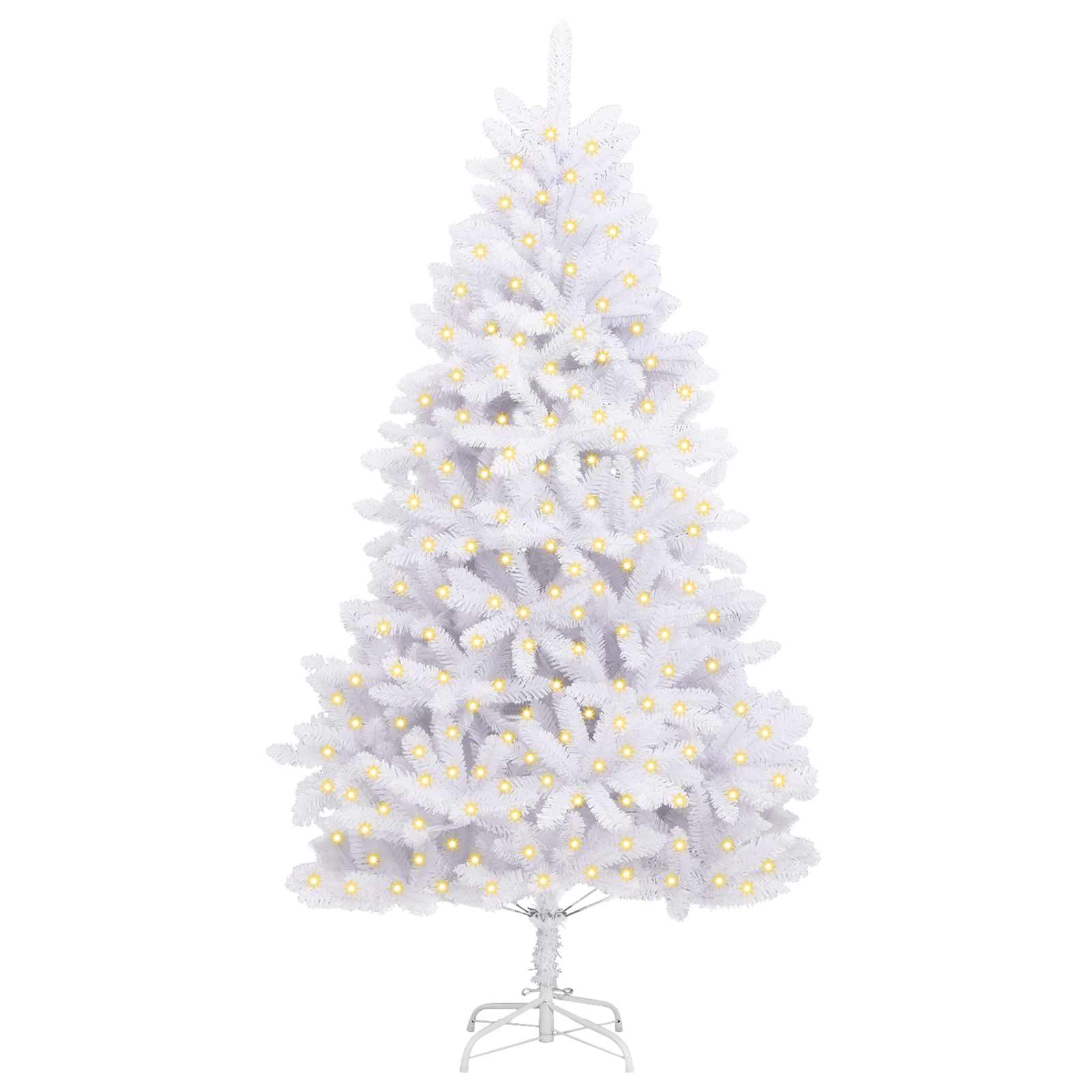 Kunstkerstboom Met 300 Led Pvc En Metaal Wit 240 cm Met LED's