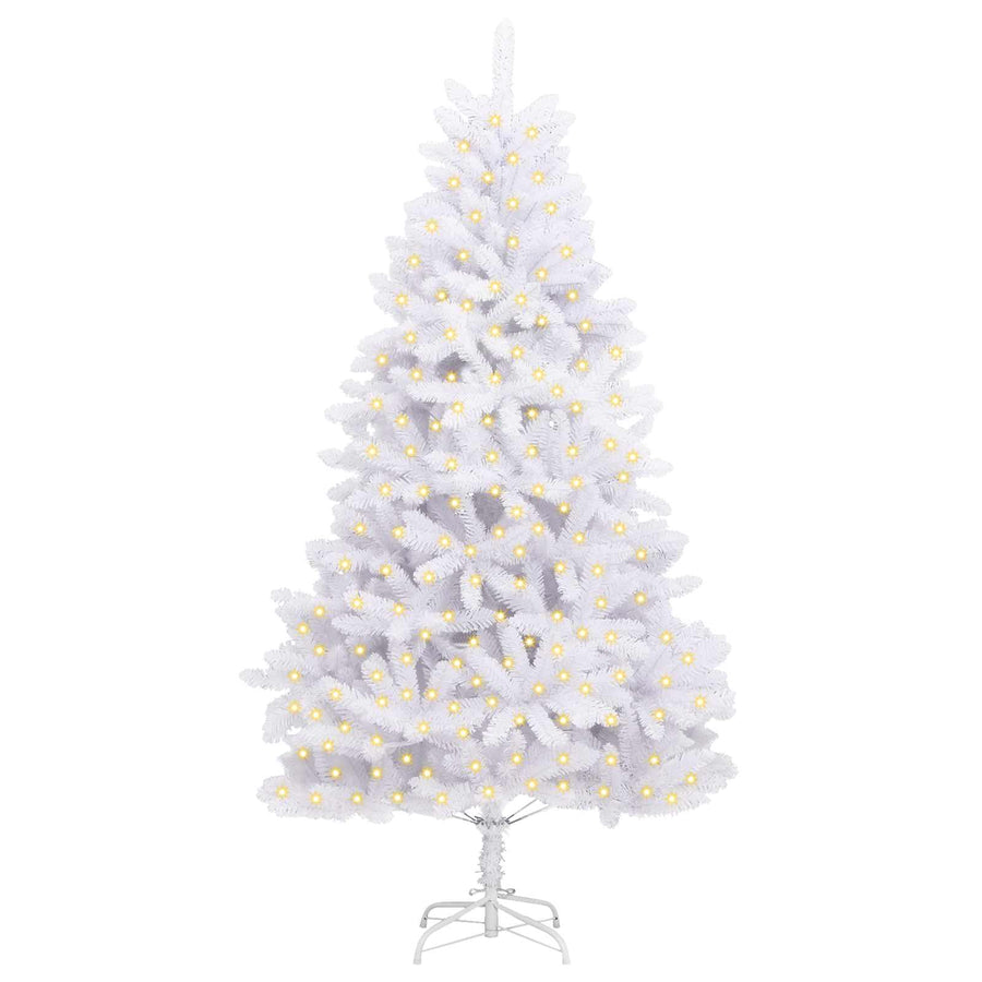 Kunstkerstboom Met 300 Led Pvc En Metaal Wit 240 cm Met LED's