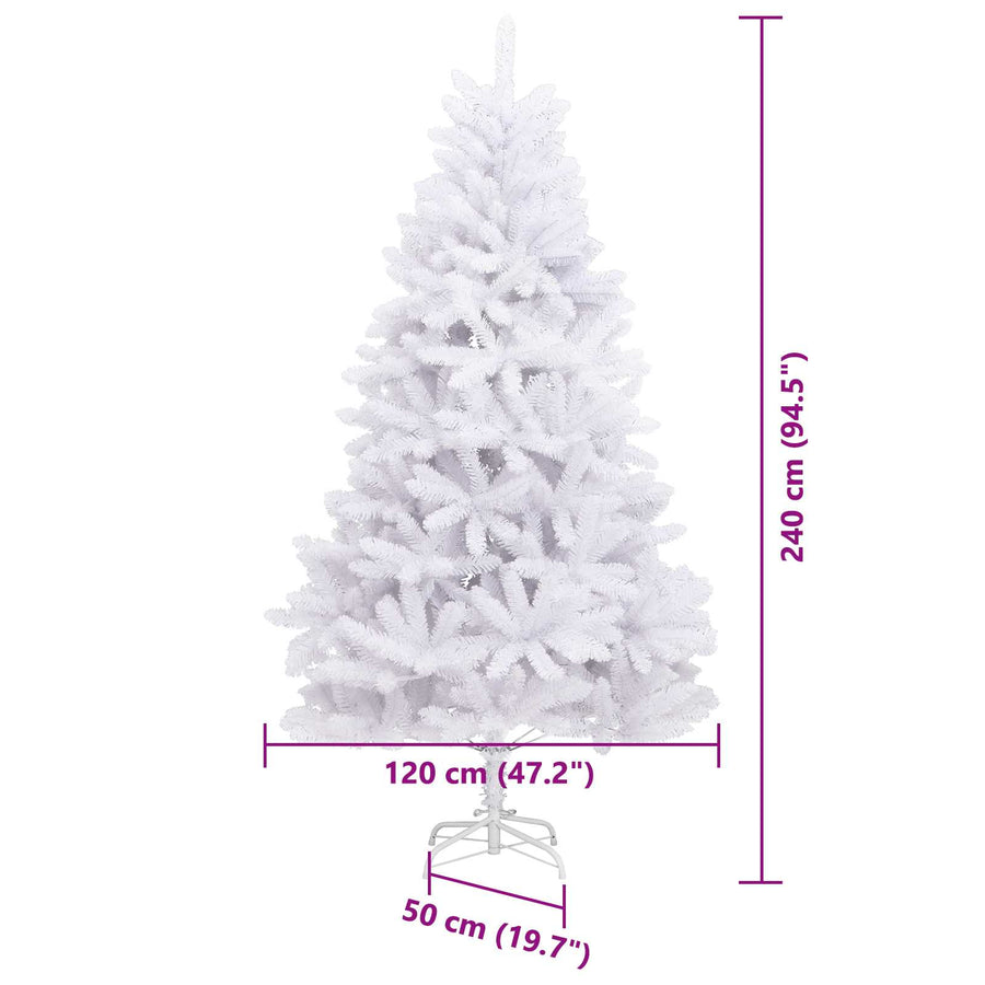 Kunstkerstboom Met 300 Led Pvc En Metaal Wit 240 cm Met LED's
