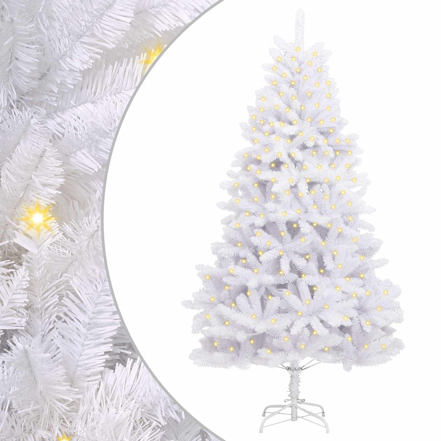 Kunstkerstboom Met 300 Led Pvc En Metaal Wit 300 cm Met LED's
