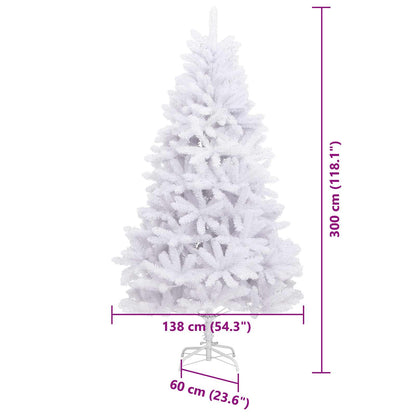 Kunstkerstboom Met 300 Led Pvc En Metaal Wit 300 cm Met LED's