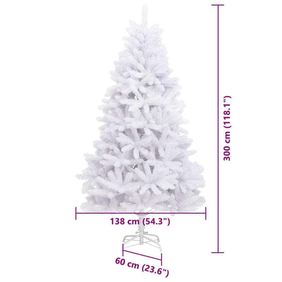 Kunstkerstboom Met 300 Led Pvc En Metaal Wit 300 cm Met LED's