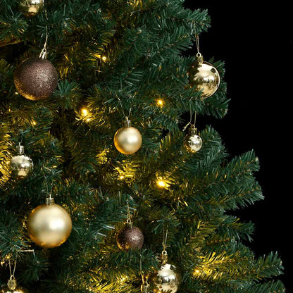 Kunstkerstboom met scharnieren 300 LED's en kerstballen 180 cm