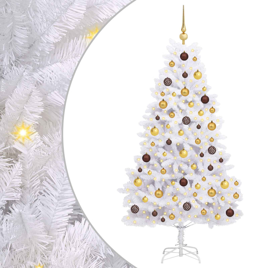 Kunstkerstboom Wit 90 x 90 x 180 cm PVC en Metaal