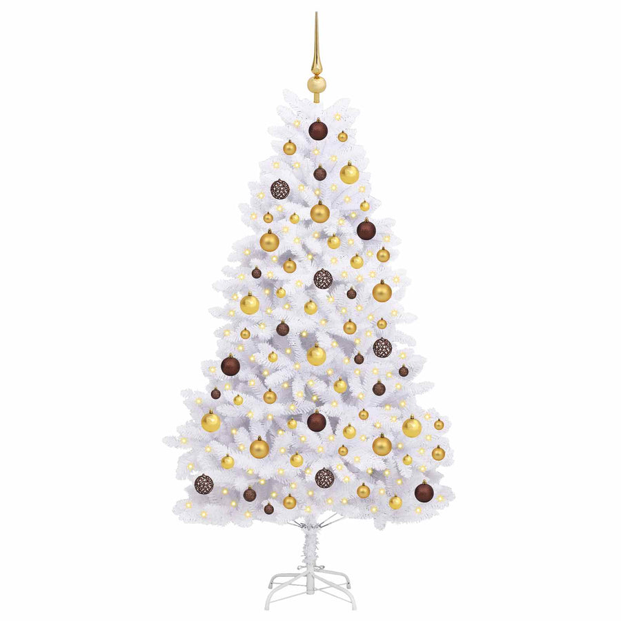 Kunstkerstboom Wit 90 x 90 x 180 cm PVC en Metaal