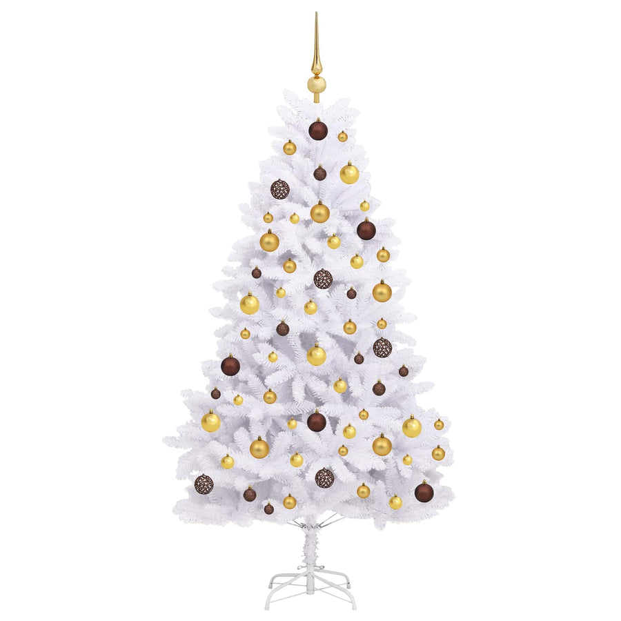 Kunstkerstboom Wit 90 x 90 x 180 cm PVC en Metaal
