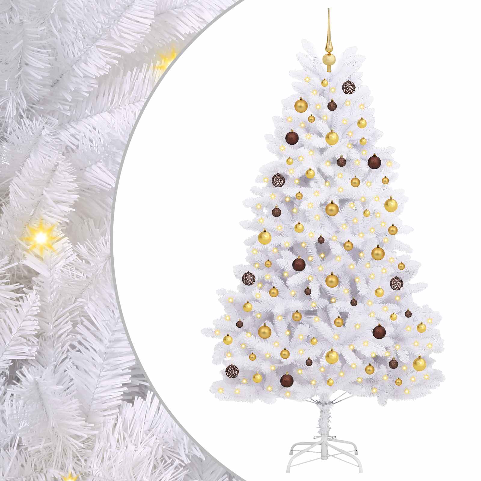 Kunstkerstboom Wit 106 x 106 x 210 cm PVC en Metaal