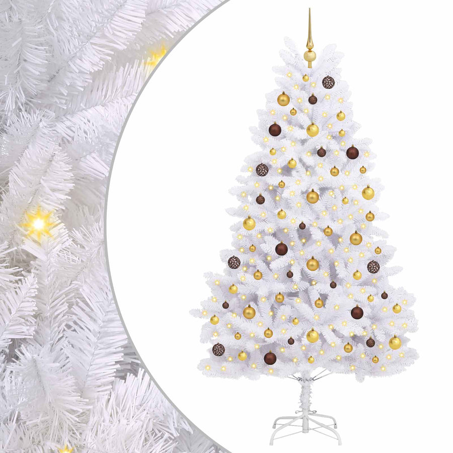 Kunstkerstboom Wit 106 x 106 x 210 cm PVC en Metaal